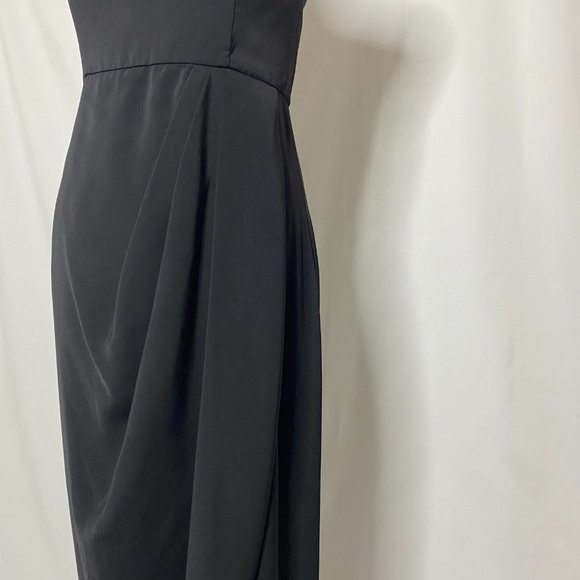 Shona Joy Black Strapless Draped Tulip Sweetheart Dress - Picture 4 of 11